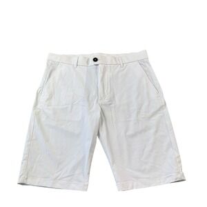Greyson Solid White Montauk Flat Front Performance Golf Short Size 32
